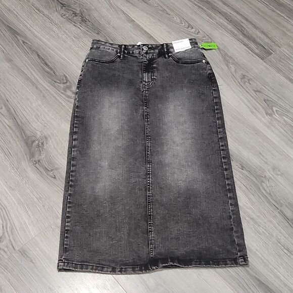 NWT Marc NY Black Washed Maxi Denim Skirt - Picture 1 of 6